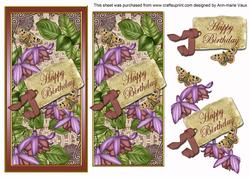 Plum Fushsia Happy Birthday Dl Topdown Topper