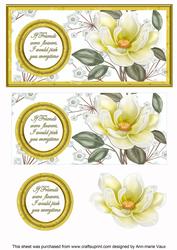 Lemon Magnolia If Friends Were Dl Decoupage Topper