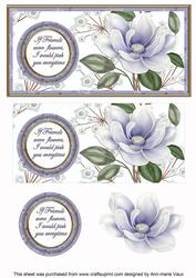 Pblue Magnolia If Friends Were Dl Decoupage Topper