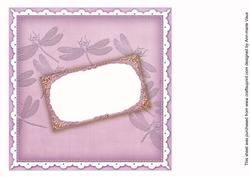 Lilac Dragonfly 8inch Orchid Card Insert Panel