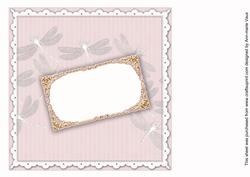 White & Lilac Hint Dragonfly 8inch Orchid Card Insert Panel