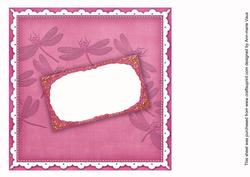 Cerise Dragonfly 8inch Orchid Card Insert Panel