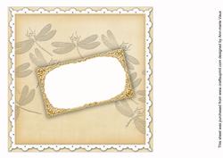Cream Dragonfly 8inch Orchid Card Insert Panel