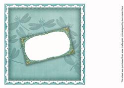 Dteal Dragonfly 8inch Orchid Card Insert Panel