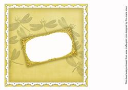 Lemon Dragonfly 8inch Orchid Card Insert Panel