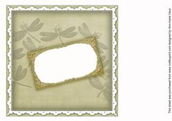 Olive Dragonfly 8inch Orchid Card Insert Panel