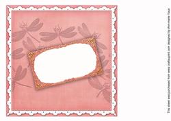 Pink Dragonfly 8inch Orchid Card Insert Panel