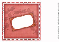 Red Dragonfly 8inch Orchid Card Insert Panel