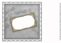 Silver Dragonfly 8inch Orchid Card Insert Panel