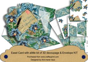 Teal Orchid Special Day Easel Bracket Card & Envelope Kit