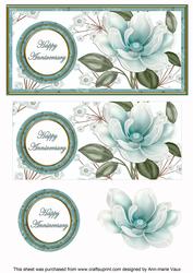 Dteal Magnolia Happy Anniversary Dl Decoupage Topper