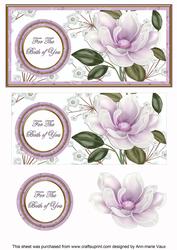 Lilac Magnolia Both of You Dl Decoupage Topper