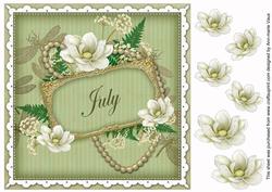 Olive Magnolia July 8in Vintage Decoupage Topper