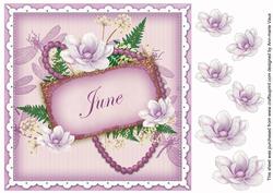 Lilac Magnolia June 8in Vintage Decoupage Topper