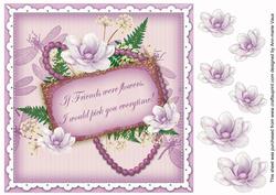 Lilac Magnolia If Friends Were. 8in Vintage Decoupage Topper