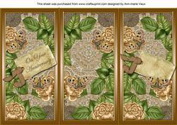 Coffee Roses Your Anniversary Quick Tri-fold Card