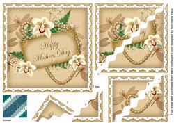 Cream Orchid Mothers Day 6in Duo Wavy Corner Stacker