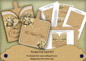 Cream Bells Wedding Vintage Pocket Pull Card Kit