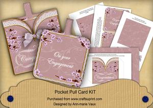 Lilac Blossom Engagement Vintage Pocket Pull Card Kit
