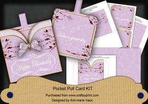 Lilac Blossom Birthday Vintage Pocket Pull Card Kit