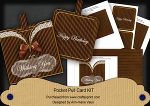 Plain Tea Stripe Birthday Vintage Pocket Pull Card Kit