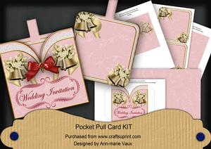Cream Bells2 Wedding Invitation Vintage Pocket Pull Card Kit