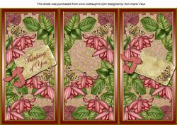 Pink Fushsia Thinking of You Quick Tri-fold Card