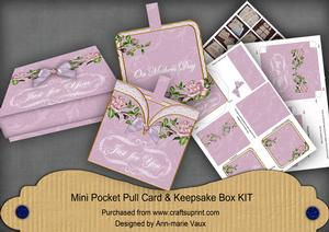 Lilac Roses Mothers Day Mini Pocket Card & Keepsake Box Kit