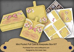 Lemon Butterfly Best Wishes Mini Pocket Card & Keepsake Box