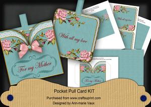 Pink Rose T for My Mother Pocket Pull Card Kit