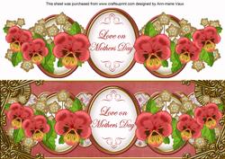 Dred Pansy Love on Mothers Day Large Dl Topper