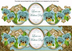 Dteal Pansy Love on Mothers Day Large Dl Topper