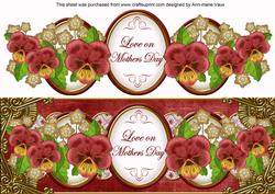 Very Red Pansy Love on Mothers Day Large Dl Topper