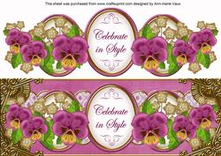 Cerise Pansy Celebrate in Style Large Dl Topper