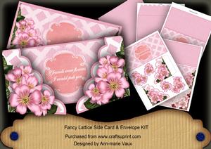Pink Blossom If Friends Were -  3D Fancy Lattice Card Kit