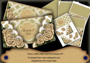 Coffee Rose2 Thinking of You 3D Fancy Lattice Card Kit