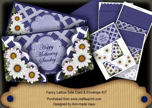 Blue Daisy Mothering Sunday 3D Fancy Lattice Card Kit