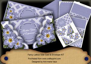 Blue Forget Me Knot Experience 3D Fancy Lattice Card Kit