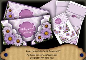 Lilac Daisy All the Best Fancy Lattice 3D Card Kit