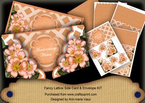 Peach Blossom Anniversary Wishes Fancy Lattice 3D Card Kit