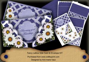 Blue Daisy Bloomin Friend Wishes Fancy Lattice 3D Card Kit