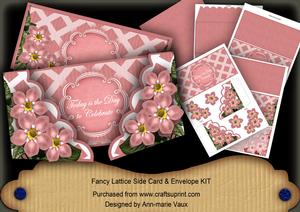 Pink Forget Me Knots Celebrate Fancy Lattice 3D Card Kit