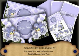 Blue Birds Just for You Fancy Lattice 3D Card Kit