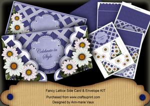 Blue Daisy Celebrate in Style Fancy Lattice 3D Card Kit