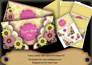 Pink Lemon Daisy Special Day Lattice 3D Card Kit