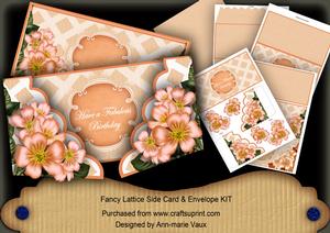 Peach Blossom Fabulous Birthday Lattice 3D Card Kit