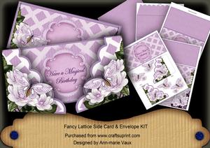 Lilac Butterfly Magical Birthday Lattice 3D Card Kit