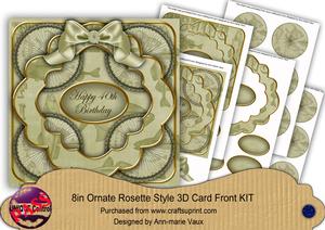 Olive Fishing 40th Birthday 8in Rosette Cf Kit
