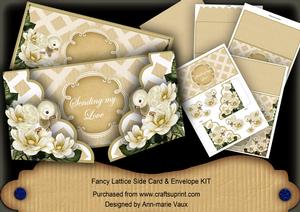 Cream Birds Sending My Love Fancy Lattice 3D Card Kit