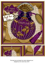 Amethyst Perfume Happy Birthday 8in Picture Sheet Topper